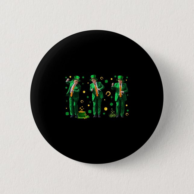Dancing Trump St. Patrick's Day  Button (Front)