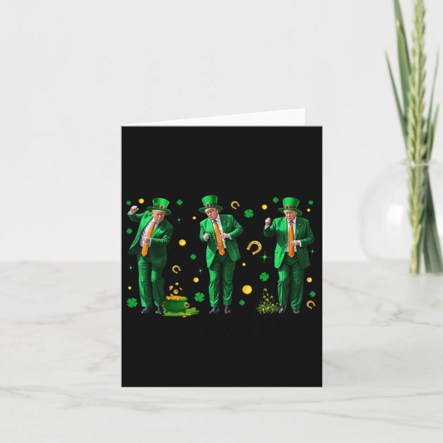 Dancing Trump St. Patrick's Day  Card (Front)