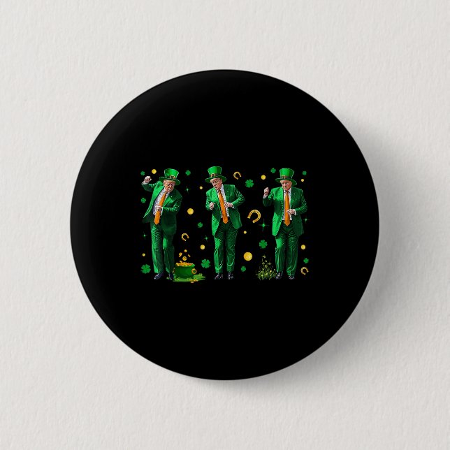 Dancing Trump St. Patricks Day , Uni-adults, Button (Front)