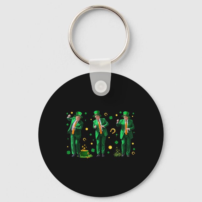 Dancing Trump St. Patricks Day , Uni-adults, Keychain (Front)