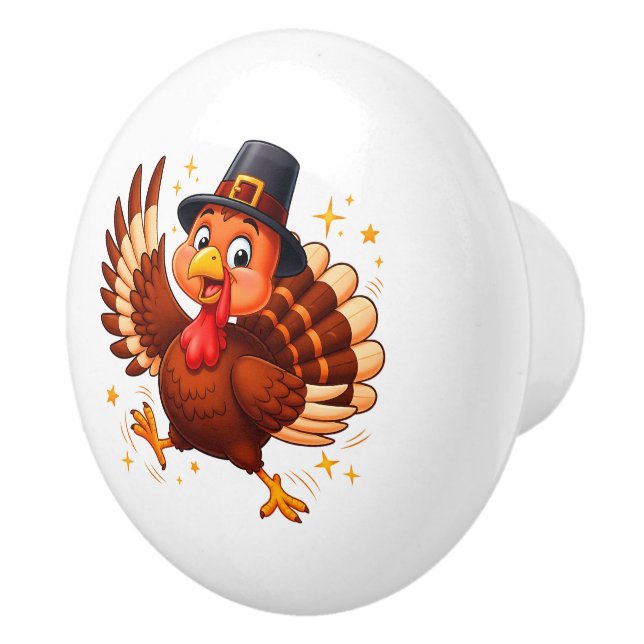 Dancing Turkey Ceramic Knob (Right)