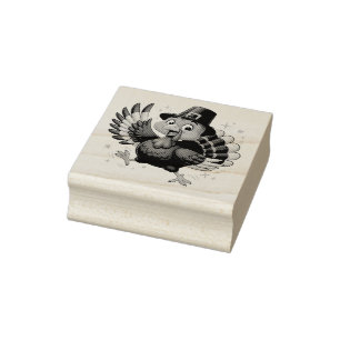 Dancing Turkey Rubber Stamp