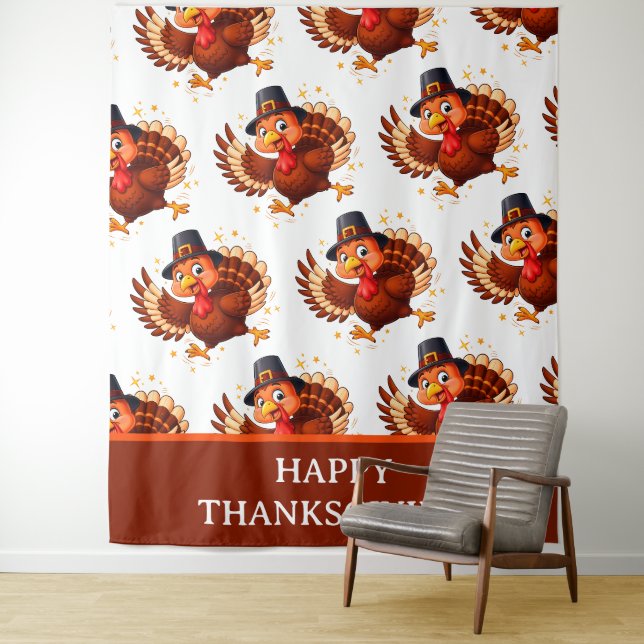Dancing Turkey Tapestry (In Situ)