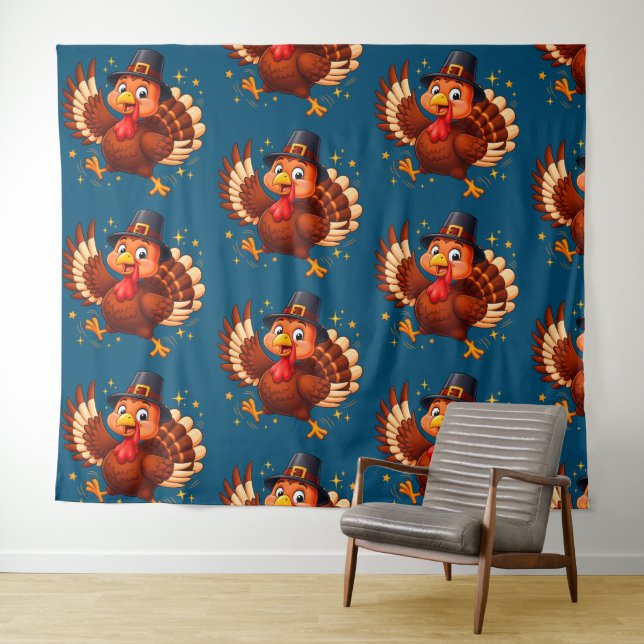 Dancing Turkey Tapestry (In Situ (Horizontal))