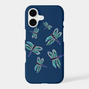 Dancing Turquoise Dragonfly Bugs iPhone 17 Case