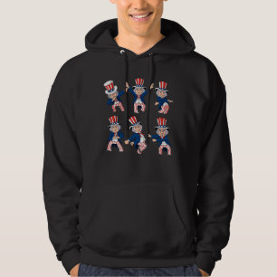 Dancing Uncle Sam 4th of July Boys Girls Kids Funn Hoodie