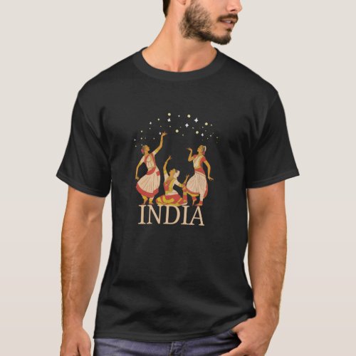 Dancing Under the Stars Traditional Indian T_Shirt