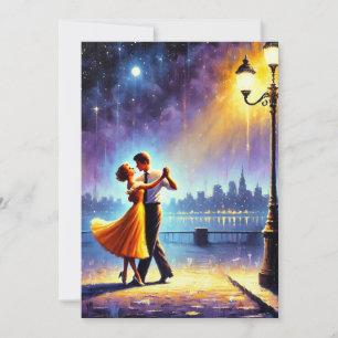 Dancing underneath the lamppost holiday card