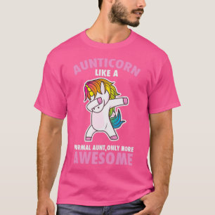 Dancing unicorn dabbing aunt horse Aunticorn like  T-Shirt