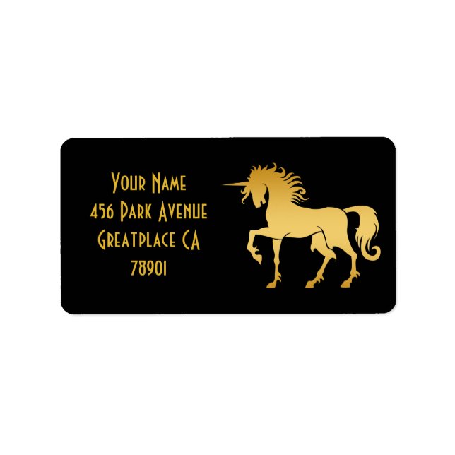 Dancing Unicorn Silhouette Address Lable Label (Front)