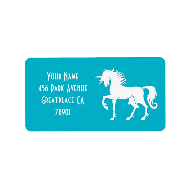Dancing Unicorn Silhouette Address Lable Label (Front)