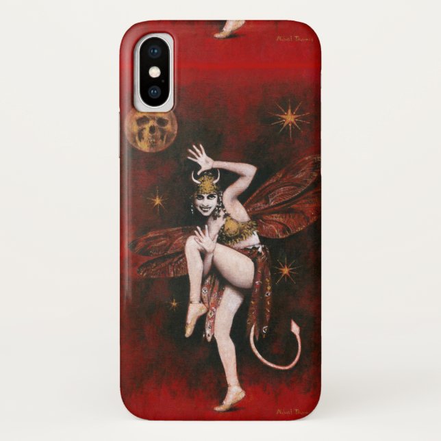 Dancing Vintage Devil Lady iPhone X Case (Back)