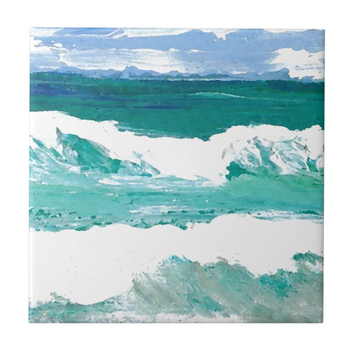 Dancing Waves Ocean Sea Waves Art Gifts Tile | Zazzle.com