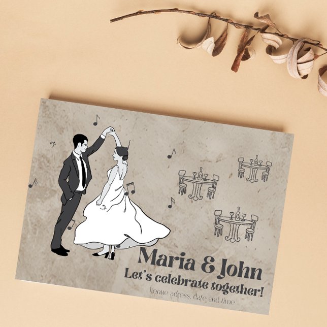Dancing Wedding Couple  Invitation (Creator Uploaded)