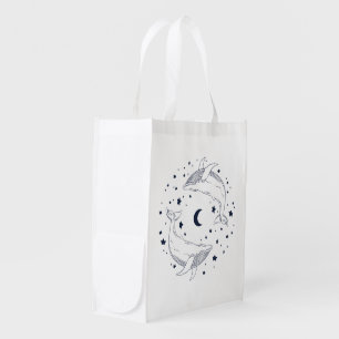 Dancing Whales Grocery Bag