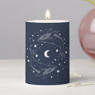 Dancing Whales Pillar Candle