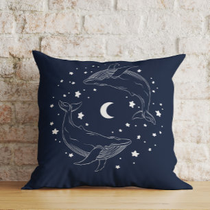 Dancing Whales Throw Pillow