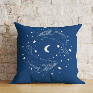 Dancing Whales Throw Pillow