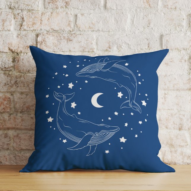 Dancing Whales Throw Pillow (Creator Uploaded)