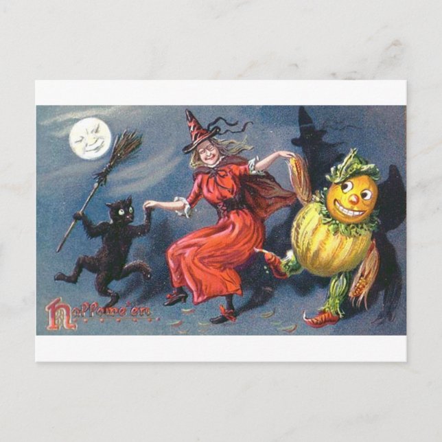 Dancing Witch in Moonlight Postcard (Front)