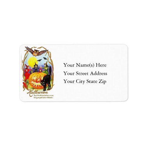 Dancing Witches Halloween Address Label