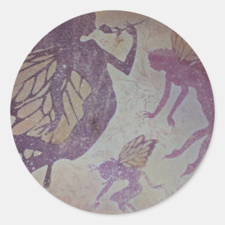 Dancing with fairies classic round sticker