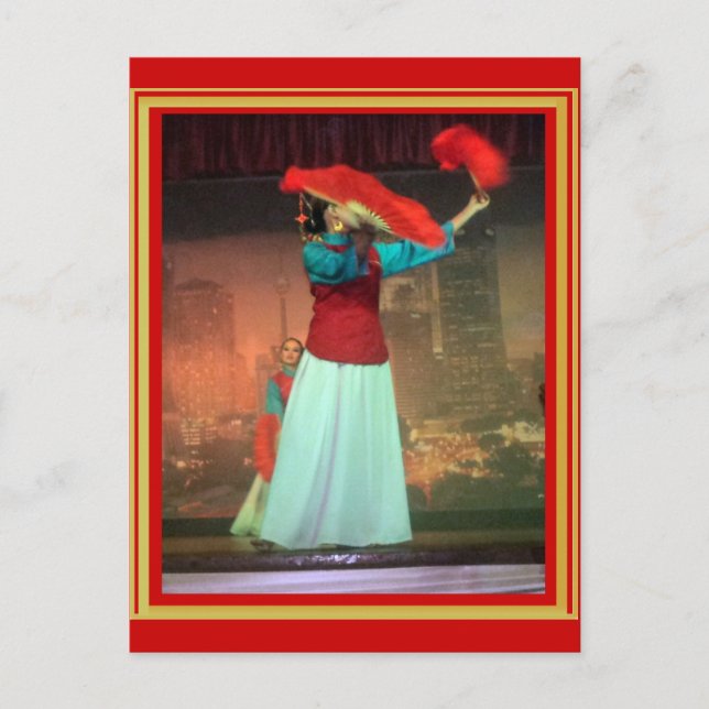 Dancing with fans postcard (Front)