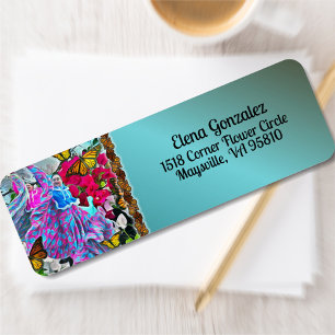 Dancing with Flowers & Butterflies PV01 Address Label