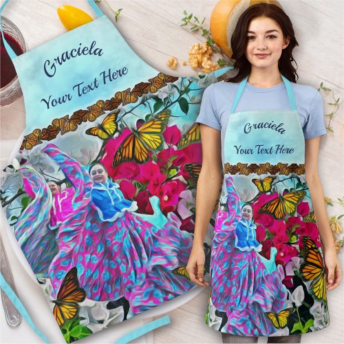 Dancing with Flowers  Butterflies PV01 Apron