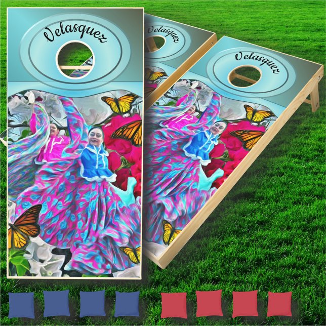 Dancing with Flowers & Butterflies PV01 Cornhole Set (Creator Uploaded)