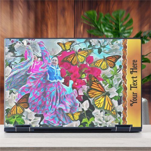 Dancing with Flowers  Butterflies PV01 HP Laptop Skin
