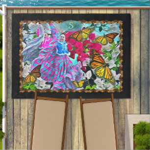 Dancing with Flowers & Butterflies PV01 Outdoor Rug