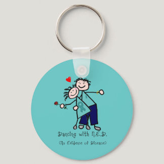 Dancing with N.E.D. Ovarian Cancer Keychain