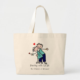 Dancing with N.E.D. Ovarian Cancer Large Tote Bag