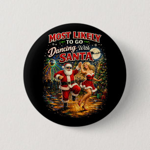 Dancing with Santa Button
