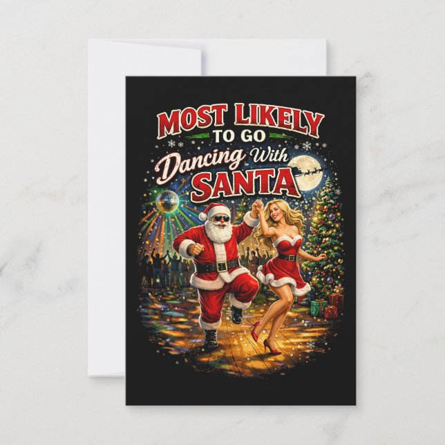 Dancing with Santa Thank You Card (Front)