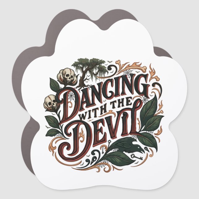 Dancing With The Devil Gothic Art Car Magnet (Front)