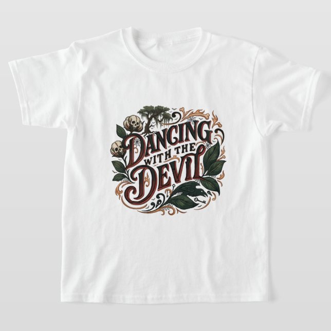 Dancing With The Devil Gothic Art T-Shirt (Laydown)