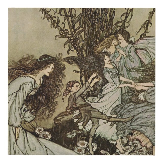 “Dancing With the Fairies” by Arthur Rackham Faux Canvas Print (Front)