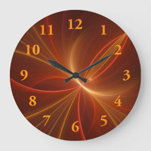 Dancing With The Light Modern Abstract Fractal Art Large Clock