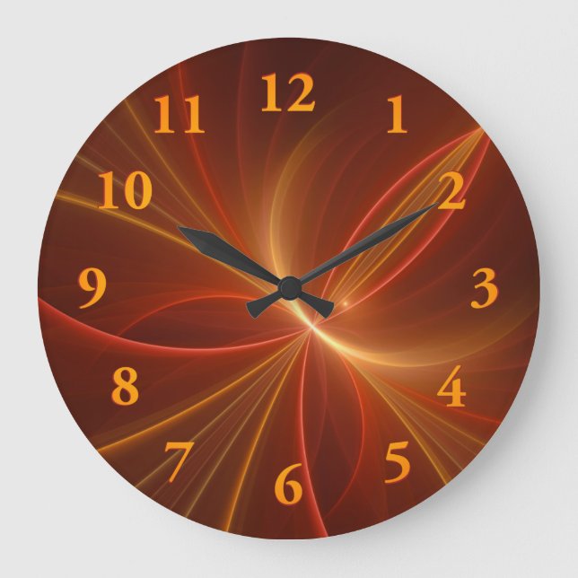 Dancing With The Light Modern Abstract Fractal Art Large Clock (Front)