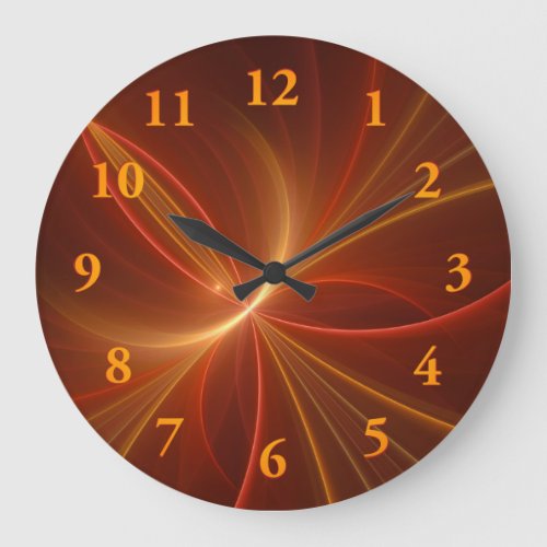 Dancing With The Light Modern Abstract Fractal Art Large Clock