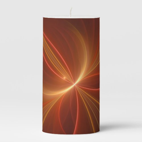 Dancing With The Light Modern Abstract Fractal Art Pillar Candle