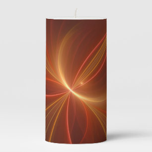 Dancing With The Light Modern Abstract Fractal Art Pillar Candle