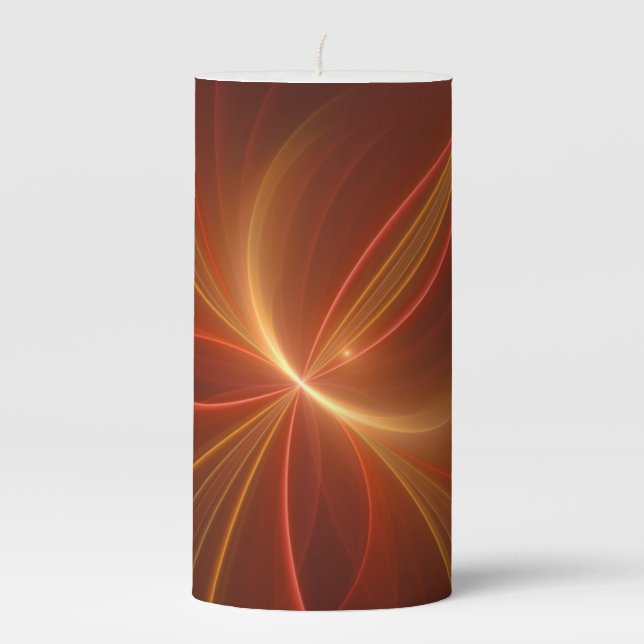 Dancing With The Light Modern Abstract Fractal Art Pillar Candle (Front)