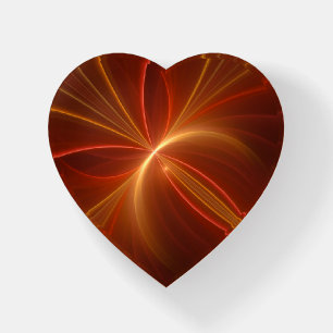 Dancing With The Light Modern Fractal Art Heart Paperweight