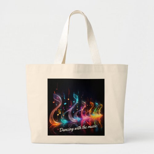 Dancing with the music large tote bag
