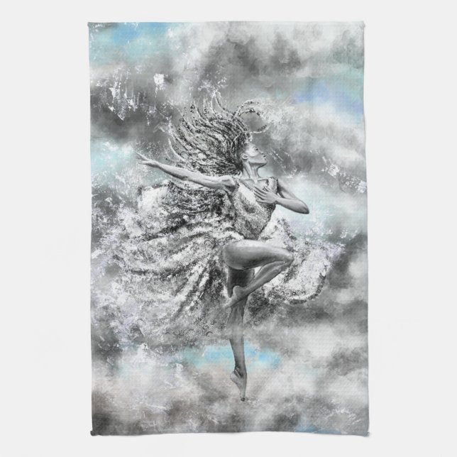 Dancing Woman Kitchen Towel (Vertical)