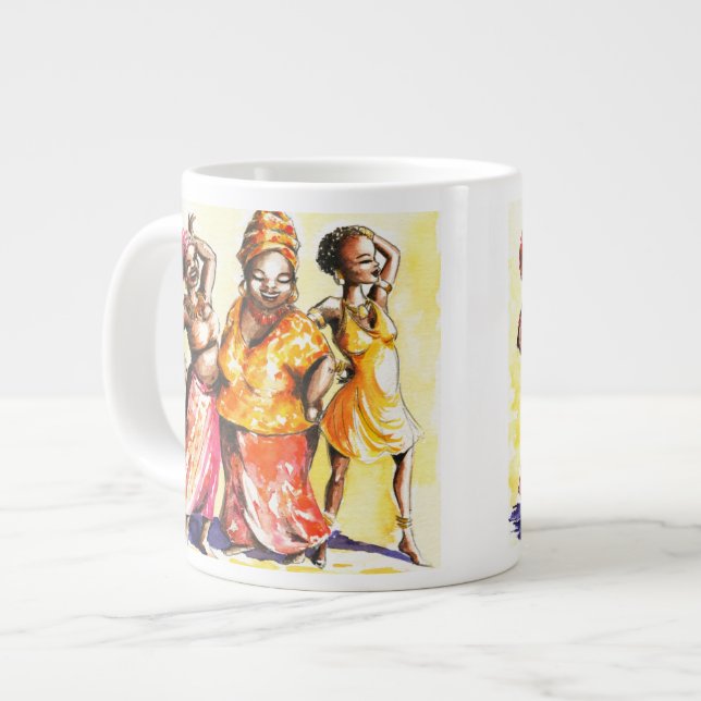 Dancing women giant coffee mug (Front Left)