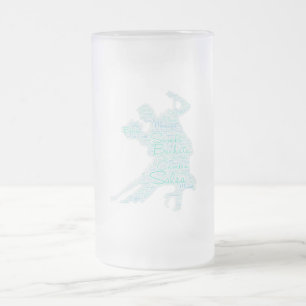 Dancing Word Art Couple Bachata Salsa Frosted Glass Beer Mug